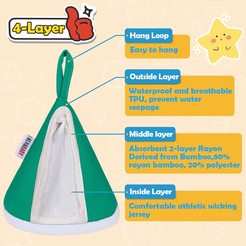 ALVABABY 4 Pcs Baby Boy Pee Covers, 3.5 * 4 In,Strong Water Absorption Pee Shield for Newborn Boy, 4-Layer Reusable Pee Cap, Diaper Changing Accessory for Baby Gift - Image 2